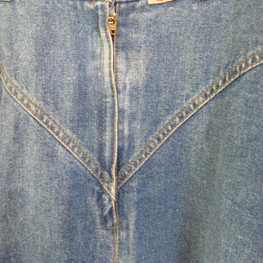 VINTAGE CORFU - DENIM FULL LENGTH SKIRT - SIZE 10 (small sizing) - Picture 6 of 8